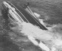 1956 Pulitzar Prize winning photograph showing the final moments of Andrea Doria.